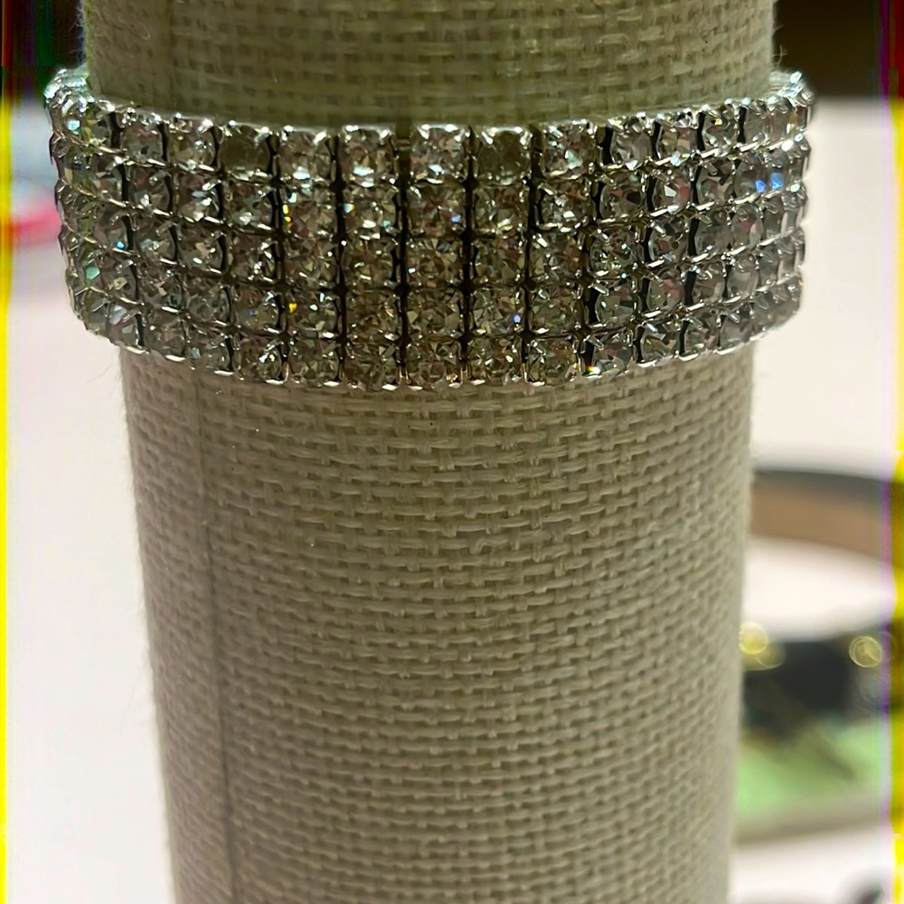 Large Rhinestone Wedding prom super bling Bracelet bridal jewelry - Picture 1 of 1